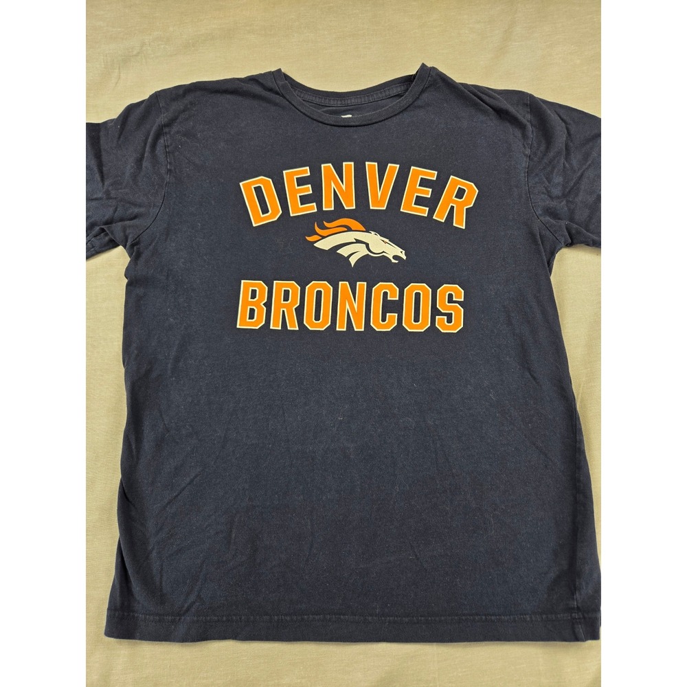 Fanatics Denver Broncos Mens Navy Blue Graphic‎ T-Shirt NFL Medium 2450